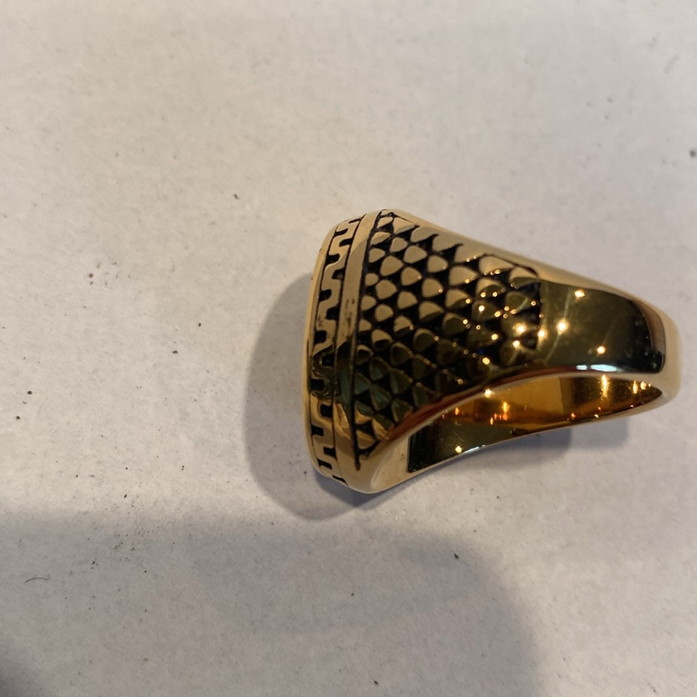 Nip Men’s Goldtone Cross Ring - image 4